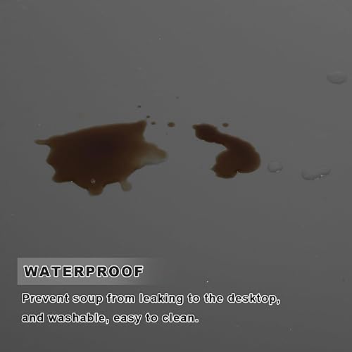 Miniatura 3 de Juego de 4 manteles individuales lavables para interiores y exteriores, resistentes al calor, rectangular, gris oscuro, impermeable, de plástico,