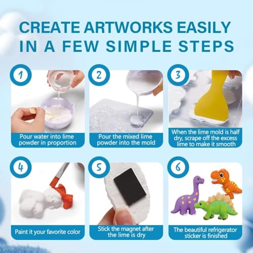 Image of WISHKEY Space Theme Mold and Paint Kit for Kids, DIY Fridge Magnets Painting Kit, Plaster Painting Art & Craft Set, Fun Craft Activity for Boys and Girls, 6+ Years (Multicolor, Pack of 1)