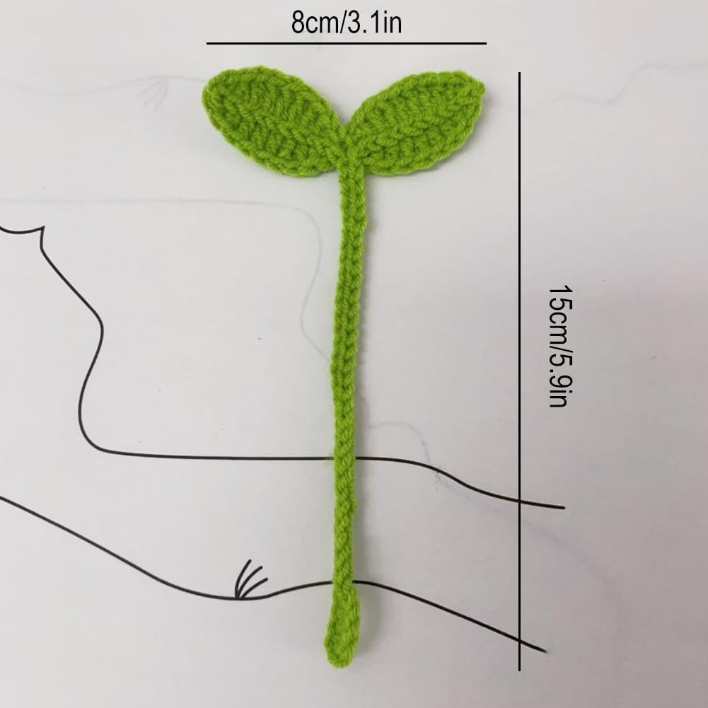 Handmade Crochet Leaf Knitted Leaf, Multifunctional Corner Bookmarks Accessories, Practical Headphone Decoration, Funny Unique Leaf Headset Attachment image 4