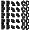 3/4″Black Pipe Fitting, Home TZH 30 Pack Floor Flange/Elbow/Tee Combo for Industrial vintage style, Flanges/Elbow/Tee with Threaded Hole for DIY Project/Furniture/Shelving(30, Black 3/4″)