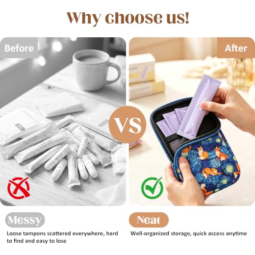Image of 2PCS Tampon Holder Zipper Pouches Portable Period Bags