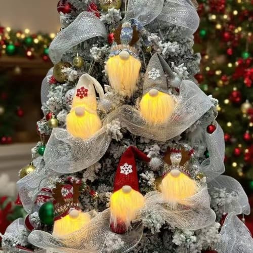 PASLFC 6 Stück Weihnachtswichtel Beleuchtet, Weihnachtswichtel...