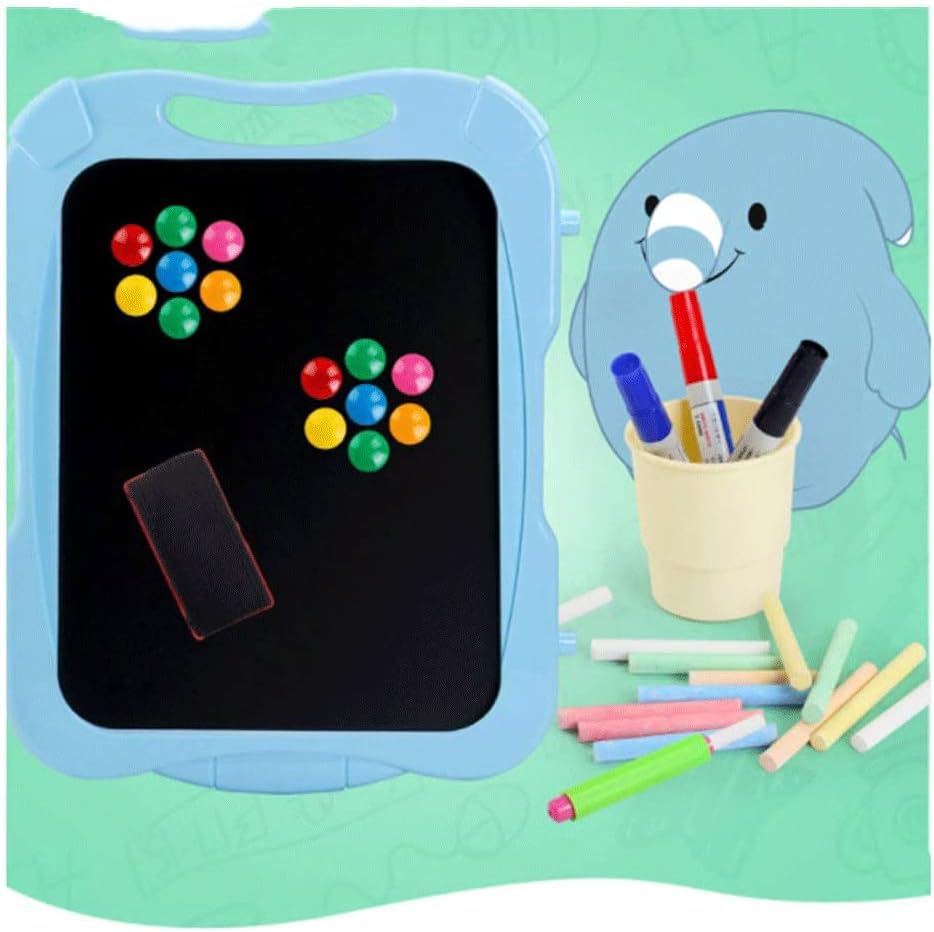 Sketchpad - Kids Art Easel, Sided Folding Adjustable Height Children Wooden Standing Blackboard Whiteboard