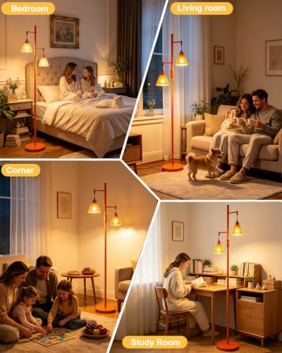 Image of Lightdot Globe Floor Lamp with LED Bulbs Included, Dimmable Floor Lamps,Unique Modern Standing Tall Lamp for Bedroom Living Room /Sofa Beside /Corner Decor-Gold