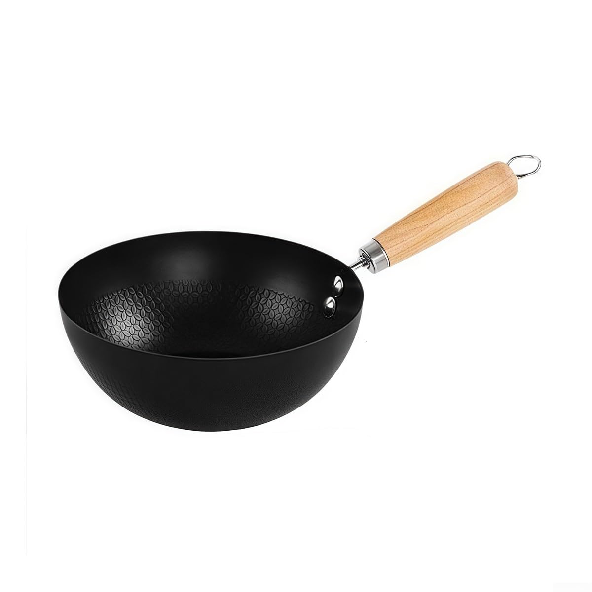 Padella in ferro, wok antiaderente con fondo piatto per fornelli a gas elettrici a induzione, 18-28 cm, pentole da cucina (20 cm)