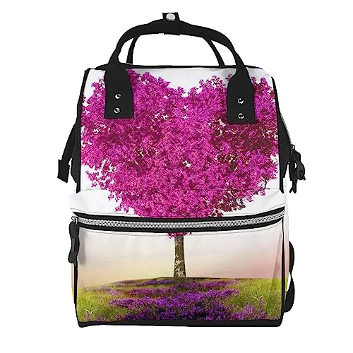 Sac à dos à langer noir motif érable | Format universel élégant