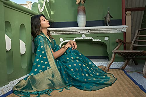 Image of Vardha Women's Art Silk,Silk Saree with Banarasi Weave and Unstitched Matching Blouse Piece | Sari for Women