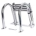 Amarine Made Boat Ladder 4 Steps Removable Premium Stainless Folding Rear Entry Pontoon Boat Ladder w/Extra Wide Step