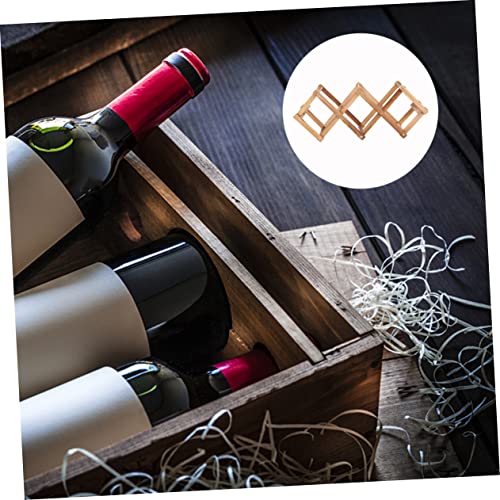 Estante plegable para vino KICHOUSE de plástico marrón miniatura 4