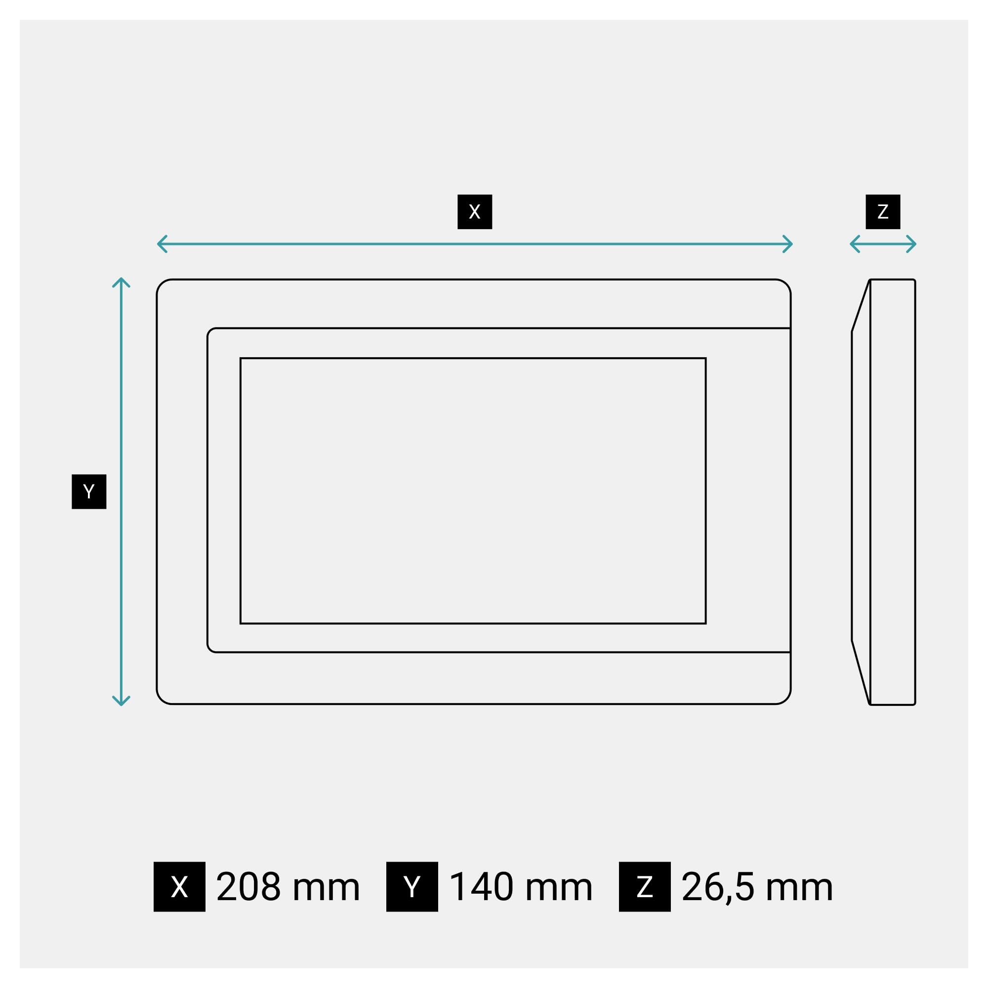 LEGRAND, EASYKIT Essential Video-Türsprechanlagen-Set mit 2-Draht-Anschluss, 7"-Farbmonitor & Weitwinkelkamera, 1-/2-Familienhaus-Set, erweiterbar, Reiheneinbau-Netzgerät, IP54-IK07, Weiß, 367915