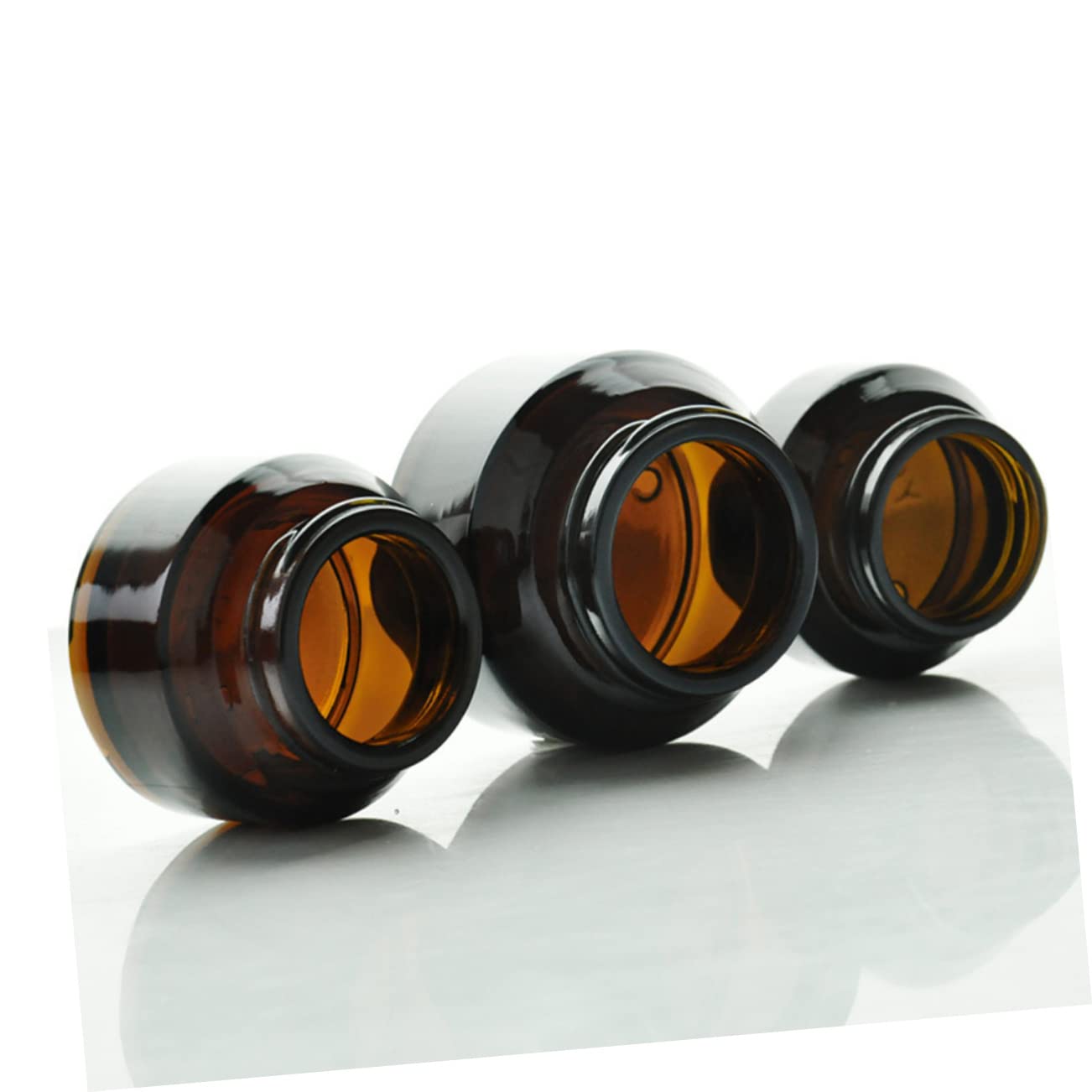 5piezas Botella De Vidrio Marrón Frascos De Maquillaje Frascos De Viaje Para Ojos Crema De Cara Para Cosméticos