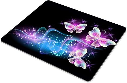 Miniatura 4 de Alfombrilla de mouse personalizada con diseño de mariposas rosadas, base de goma antideslizante, para computadoras, laptop, oficina, escritorio,