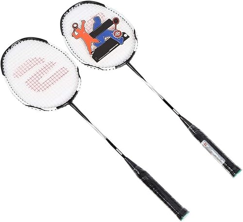 Miniatura 4 de Raqueta de bádminton para 2 jugadores, raqueta de bádminton de aluminio de carbono con bolsa de bádminton, Blanco, Talla única