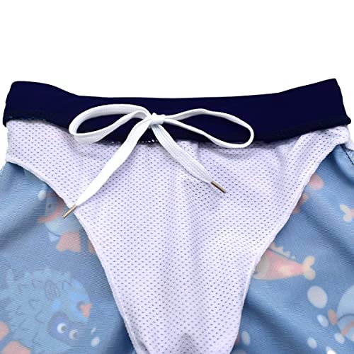 Image of Kids Short Sleeve Sunsuit Swimwear Boys Two Piece Rash-Guard-Sets Dinosaur Pattern
