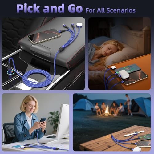 Cruise Travel Essentials 3 Type-C Ports 4 in 2 Multi Charging Cable - image 4