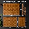 Tablas de cortar de bambú extra grandes Kikcoin (set de 3) con ranura para jugos, bloque de carnicero para cocina, bandeja de servir de grano final 4