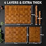 Kikcoin Extra Large Bamboo Cutting Boards, (Set of 3) Chopping Boards with Juice Groove Bamboo Wood Cutting Board Set Butcher Block for Kitchen, End Grain Serving Tray