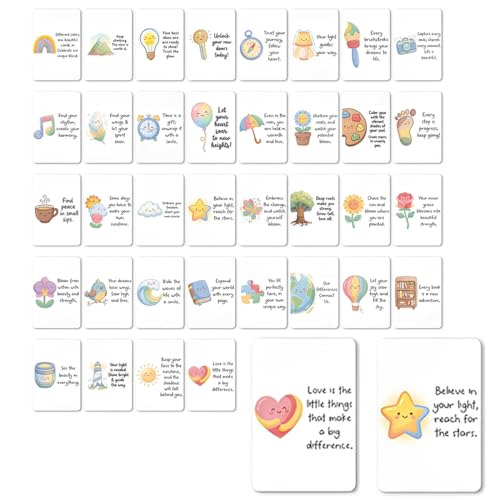 BIKPRST 36 Cartes Motivationnelles Inspirantes d'Encouragement avec Citations Positives, Cartes...