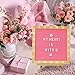 Pink Felt Letter Board with Stand, Built-in LED Lights With Tripod Stand and Wall Mount Hanger for Party Home Decor(10x10),Menu Board, 340 Letters for Custom Sign Messages, Party Planning (Pink)