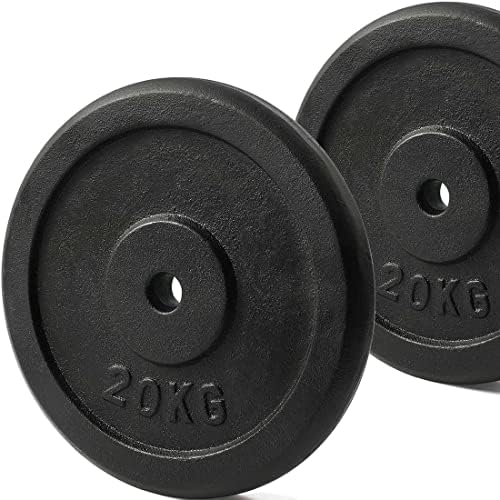 KK Cast iron Weight Plate Set. 1 Inch Cast iron Weight Disc Pair. 2 x 2.5kg, 5kg or 10kg Barbell Weight Plates. Dumbbell Plates for Home or Gym Training or Weightlifting.