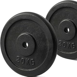 KK Cast iron Weight Plate Set. 1 Inch Cast iron Weight Disc Pair. 2 x 2.5kg, 5kg or 10kg Barbell Weight Plates. Dumbbell Plates for Home or Gym Training or Weightlifting.