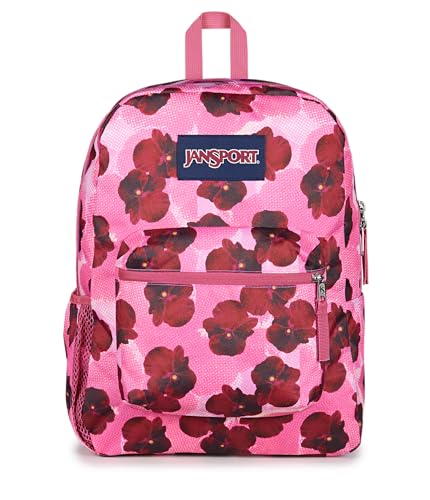 Image of JanSport Cross Town Backpack - Simple Bag for Everyone with 1 Main Compartment, Front Utility Pocket - Premium Class Accessories - Pop Art Pansies