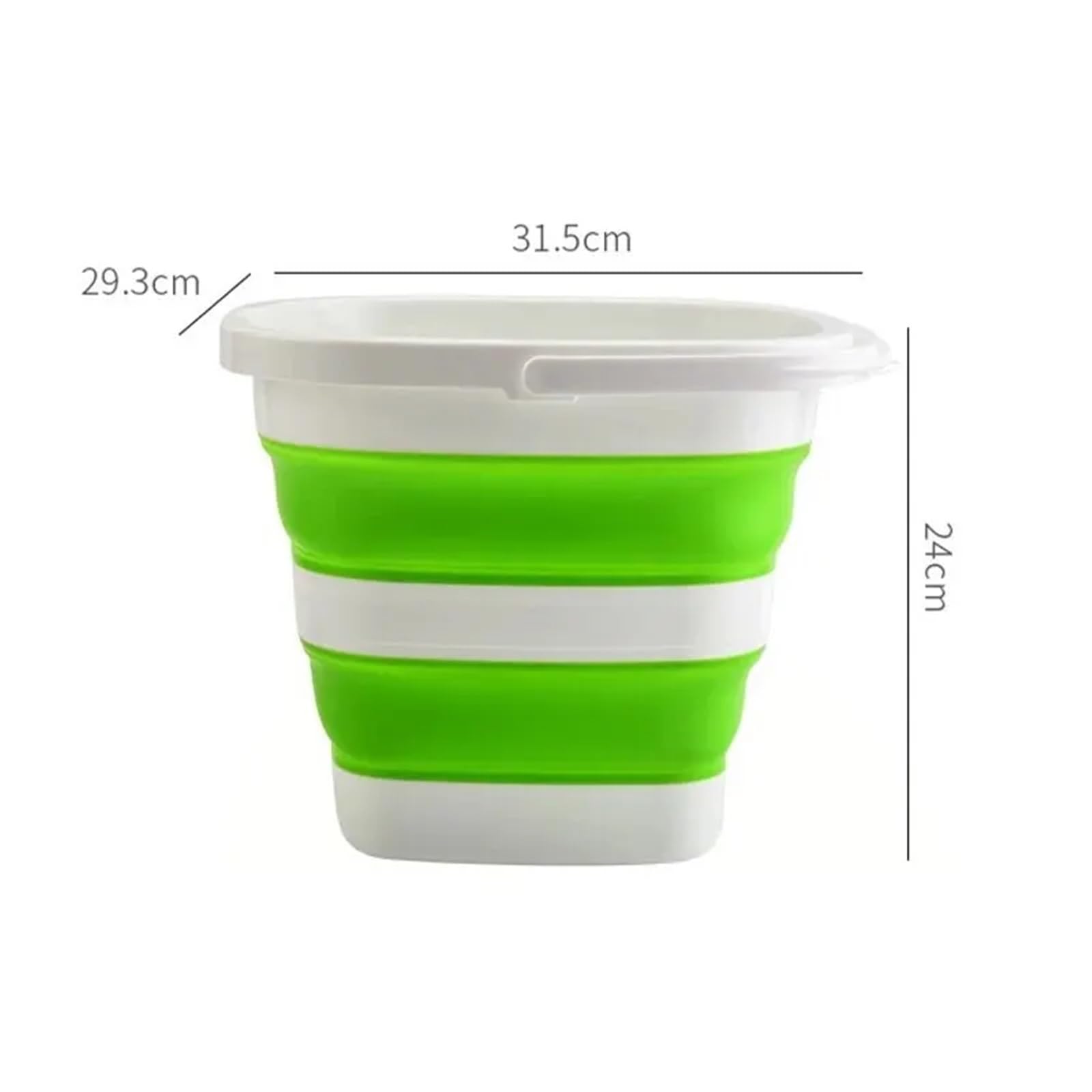 Secchio pieghevole quadrato in silicone da 2 pezzi, grande capacità, portatile, viaggio all'aperto, for auto, multiuso, salvaspazio Per La Pesca Campeggio