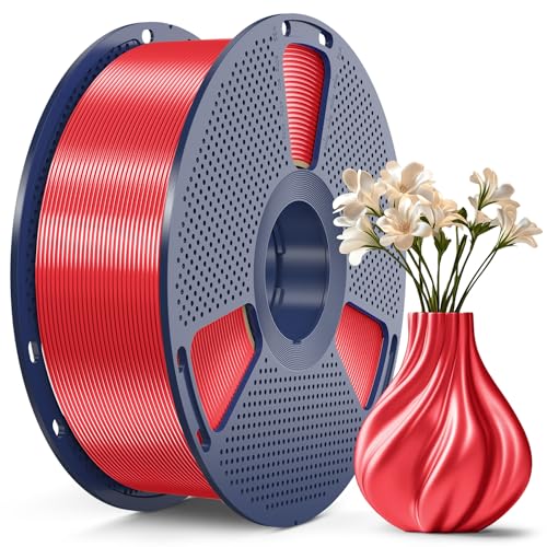 Image of SUNLU 3D Printer Silk Filament,Shiny Silk PLA Filament 1.75mm, Smooth Silky Surface, Great Easy to Print for 3D Printers, Dimensional Accuracy + /- 0.02mm, Silk Red 1KG
