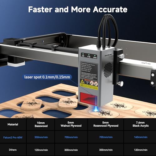 Image of Creality Falcon2 Pro 60W Laser Engraver, Enclosed Laser Cutter with Air Assist, 3-in-1 Laser Module, HD Camera Positioning, Auto Fan, Class 1 Safety Laser Engravering Machine for Wood and Metal
