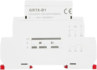 Delay Off Time Relay, Durable AC/DC 12-240V Timer Relay Single Function GRT8-B1 Mini Power Off Delay Timer Relay with LED Indicators 0.1S-10 Days
