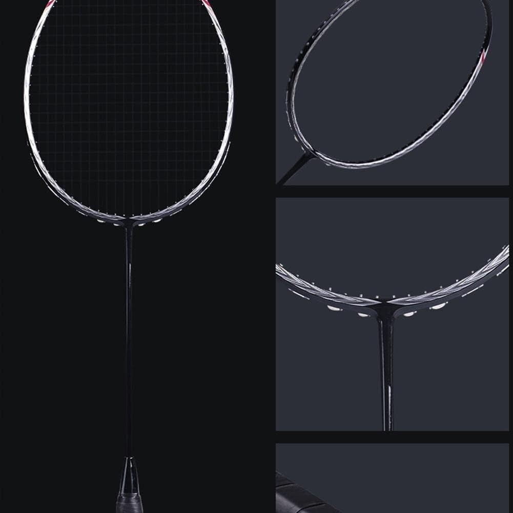 Badminton Racket Professional Carbon Portable for Training Single Package(Black)