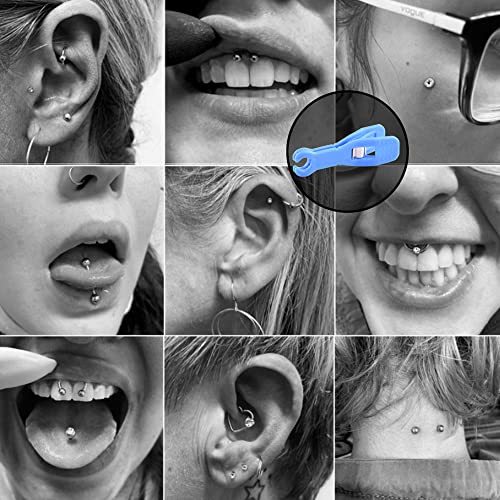 6 Pcs Body Piercing Clamps Disposable Round Needle Slot Forceps Clamp Clip Blue Nose Navel Piercing Pliers Tool for Tattoo Piercing Supplies - Image 4