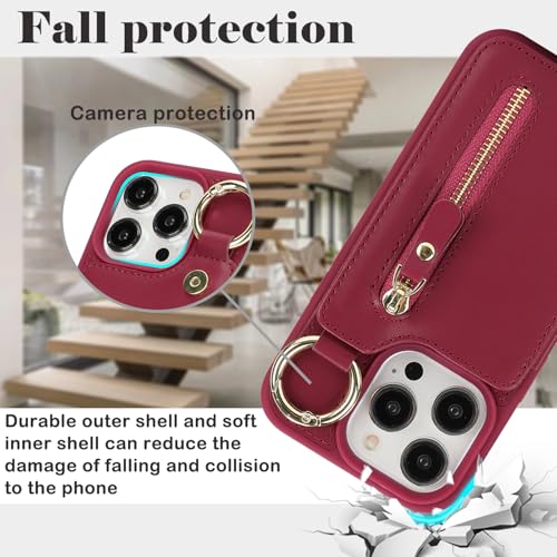 Ｈａｖａｙａ Flip Wallet Case for iPhone 14 Pro - Rose Red - image 5