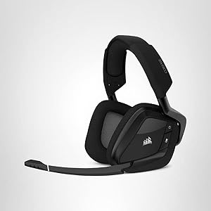 Corsair Void RGB Elite Wireless Gaming Headset 7.1 Surround Sound Omni-Directional Microphone Microfiber Mesh Earpads Up to 40ft Range iCUE Compatible PC, Mac, PS5, PS4 Carbon