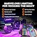 Nilight RGB LED Rock Lights Kit 10 PCS 18LED Wide Angle Wheel Well Light with Remote & Bluetooth App Dual Control Multi Modes Underglow Multicolor Neon Pod for ATV UTV SUV Offroad Truck RZR Boat