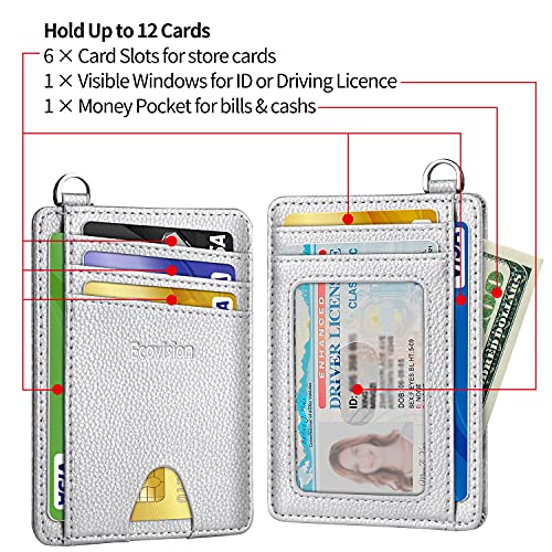 Image of Slim Minimalist Front Pocket Wallet, RFID Blocking Credit Card Holder Wallet with Detachable D-Shackle for Men Women