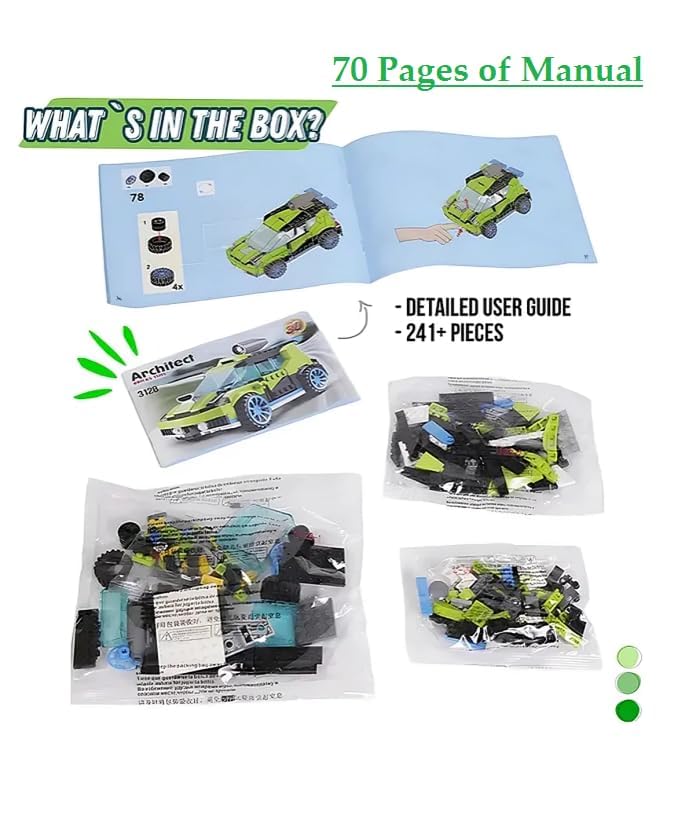 Image of Sky Tech Architect 30 in 1 Rocket Rally Racing Cars Building Blocks | 241+ Pieces | Creative Construction Toy for Kids | DIY Brick Robot, Jet, Ship Models Play Build Skill | Ideal for Boys & Girls