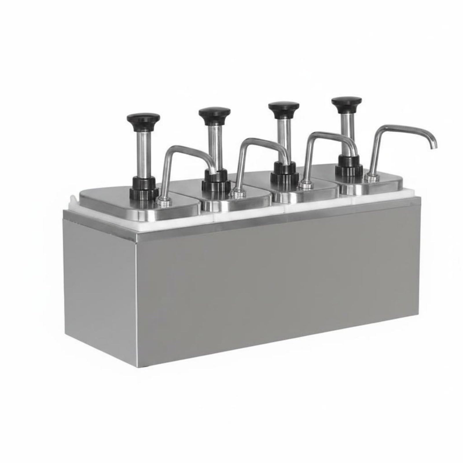 Pompa Dosatrice 10cc Facile da Premere Attrezzatura Ristorazione Dosaggio Preciso per Negozi di tè al Latte, Bar, Pompa per Salsa in Acciaio Inossidabile A Quattro Teste da 2L con Scatola
