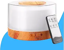 Umidificador de Ar Difusor de Ambiente 700 Ml Aromas Óleo Essencial com Controle Remoto Portátil Purificador Ultrassônico Aromatizador LED