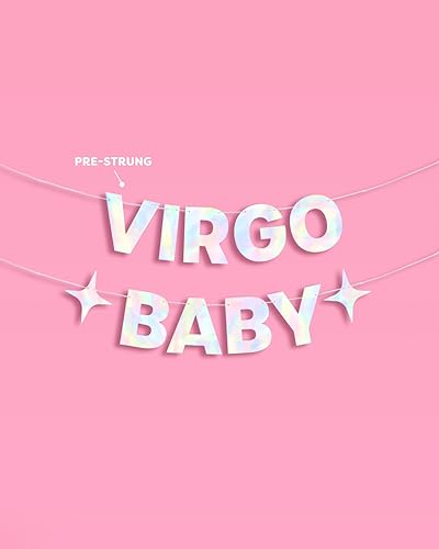 Miniatura 3 de xo, Fetti Cartel de papel de aluminio iridiscente para fiesta de cumpleaños de Virgo, 5 pies  Virgo, horóscopo, astrología, decoración de fiesta de