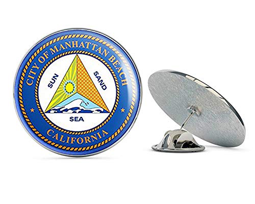 Round Manhattan Beach City Seal (Volleyball California ca) Metal 0.75