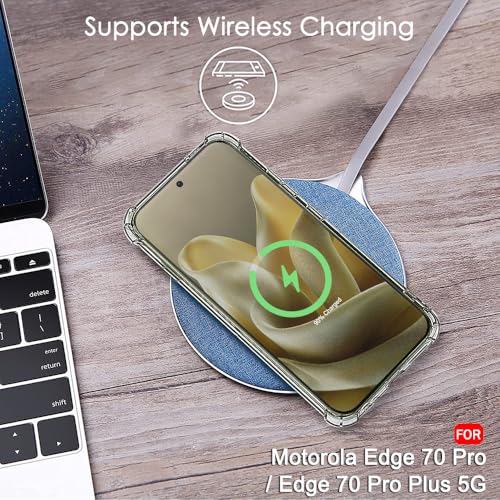 Image of TheGiftKart Shockproof Crystal Clear Back Cover Case for Motorola Moto Edge 70 Pro /Edge 70 Pro Plus 5G | 360 Degree Protection | Hard Clear Cover Case (PC & TPU, MagSafe Compatible, Transparent)