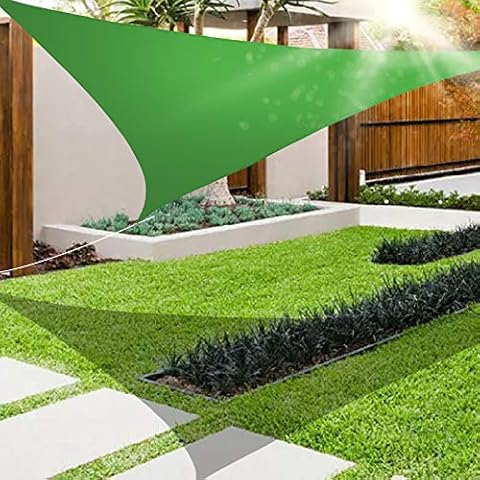 Byrotson Triangle Sun Shade Sail, Sail Shade Canopy 10x10x10ft, Awning Shelter 95% UV Block & Water Resistant Patio Sun Shade Cover Canopy with Hardware Kit for Outdoor, Patio, Carport,dark green Cover