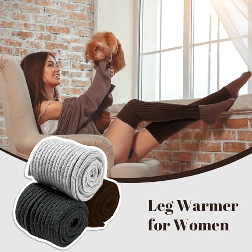 Image of Passionbility Leg Warmers for Women 80s, Ribbed Knit Long Socks Leg Warmer | Leg Warmers Women Girls Y2k, Warm LegWarmer Long Socks for Party Yoga Sports Fashion Accessories, Medium Size Stretch Fit