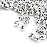 100pcs 6mm Silver Cross Beads – Engraved Zinc Catholic Rosary Beads for Jewelry Making, DIY Necklace, Bracelet & Rosary Accessories