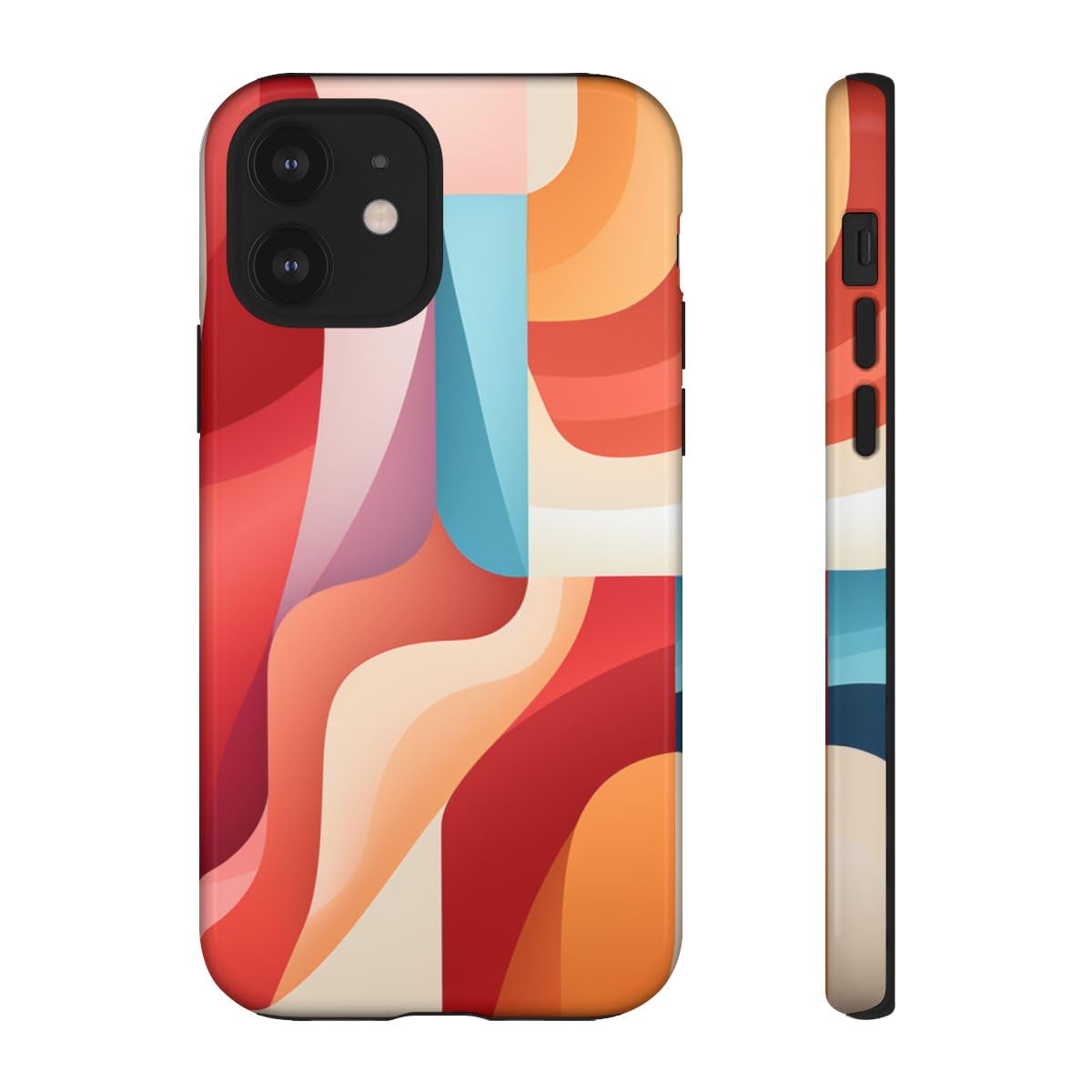 Coque iPhone 12 rigide brillante protégeant des rayures avec design coloré