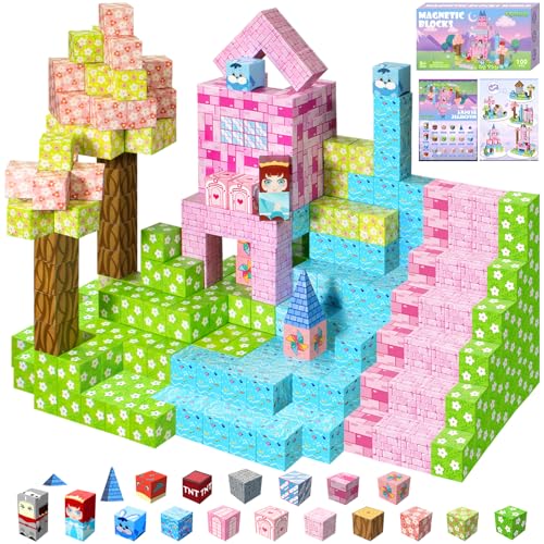 Image of Magnetic Blocks for Kids, 100 Pcs 6-Sided Strong Magnet STEM Toy | CPC & ASTM Certified, Ideal for Montessori & Sensory Play