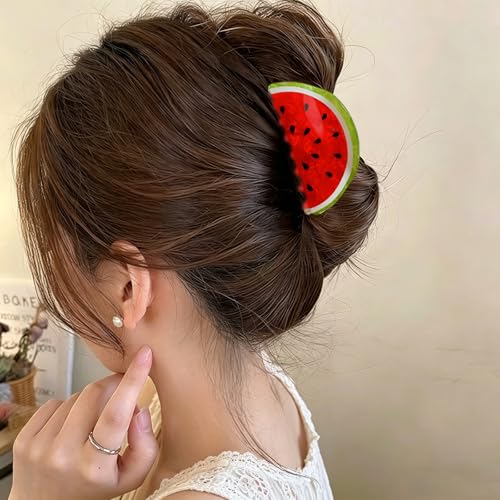 Pinza para cabello diseño sandía acrílico miniatura 6