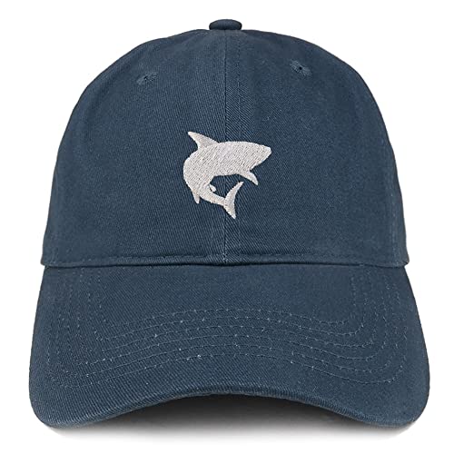 Trendy Apparel Shop Shark Embroidered Low Profile Soft Cotton Baseball