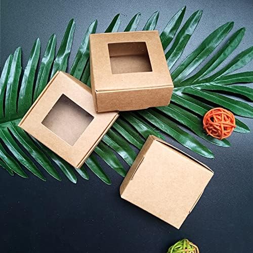 100Pcs Small Paper Box for Packing Christmas Goods New Year Baby Shower Chocolate Candy Packaging Bags Jewelry Soap Case (Coffee,100pcs)